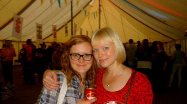 The lovely Ruth and I in the hospitality tent.
