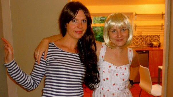 My housemates having fun with their wigs!