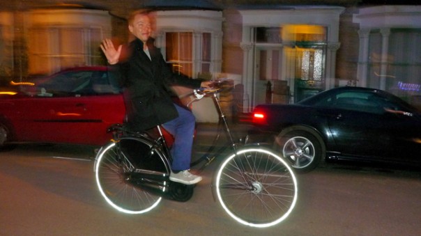 Jukka test riding my Dutchie bike.  I believe he has ordered himself his very own Dutchie yesterday!